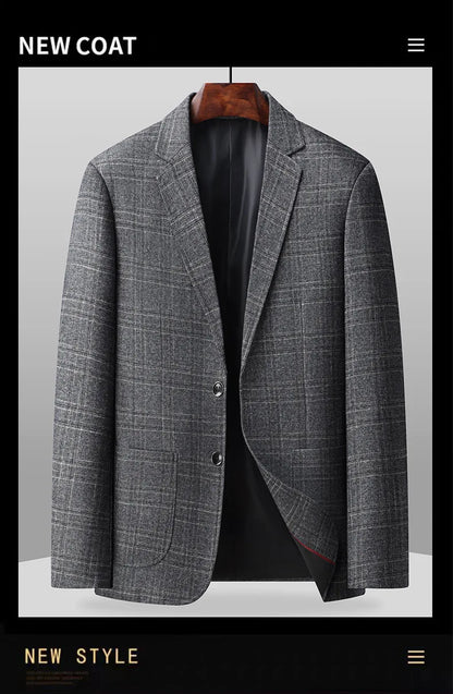 Blazer's New Outdoor Men's Fashion, Sporty and Slimming British Style Business Gentleman's Versatile Wedding Checkered Blazer