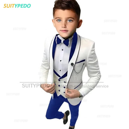 Elegant Formal Suit For Boys Performance 3 Pieces Set Wedding Prom Kids Costume Classic Children Tuxedo Outfit Blazer Vest Pants