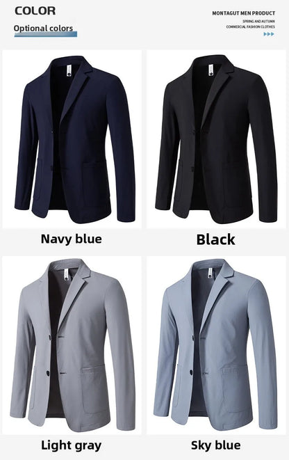 Sun Protection Lightweight Blazer - Fashionable Business Outdoor Travel Wedding Casual Korean Style Men's Lightweight Blazer
