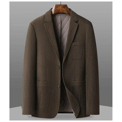 2026 Autumn Winter Men Suit Jacket Thicken Warm Long Sleeve Man Blazer Simple Solid Business Casual Male Outerwear