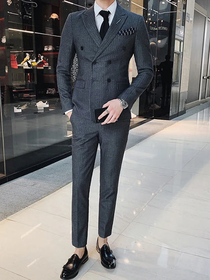 Men's 3-Piece Formal Suit Slim Fit Blazer Vest Pants for Wedding Business Smart Casual