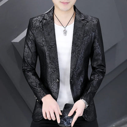 Brand Hot Stamping Casual Business Suit Jacket Men Retro Slim Fit Casual Suit Jackets Social Banquet Office Uniform Blazers 2026