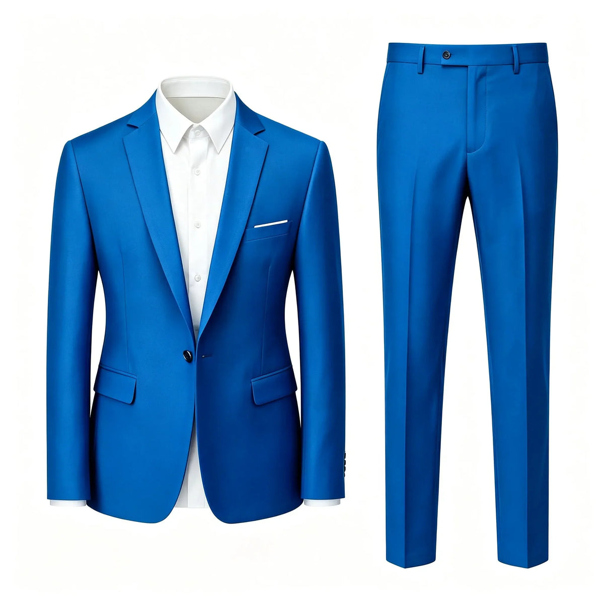 Men's Suit Set Wedding Elegant High Quality Blazer Pants Slim Fit Wrinkle Resistant Business Formal Breathable Durable