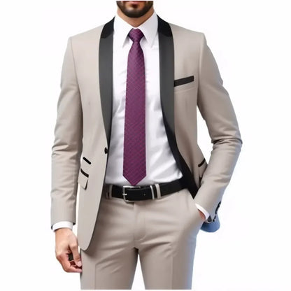 Ensemble costume homme - Costume de cérémonie pour homme - Ensemble 2 pièces pour tenue de marié - Costume homme pour tenue d'affaires, de mariage, de banquet