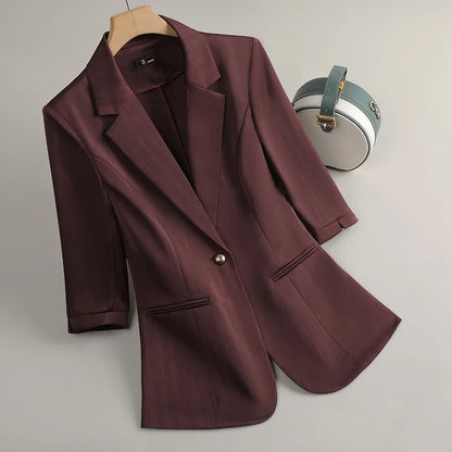 Elegant Women 2025 Spring Summer Professional Suit OL Business Interview Manager Commuting Work Wear Blazer And Pants Sets