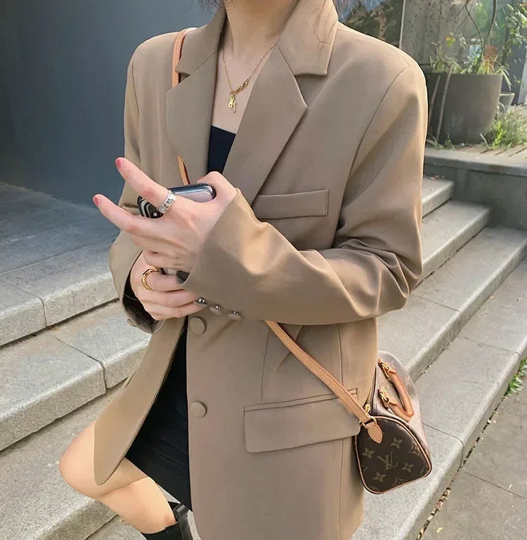 Women's Slim Fit Long Sleeve Blazer Elegant Office Blazer Casual Korean Fashion Street Trend Spring Autumn New