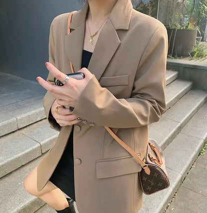 Women's Slim Fit Long Sleeve Blazer Elegant Office Blazer Casual Korean Fashion Street Trend Spring Autumn New