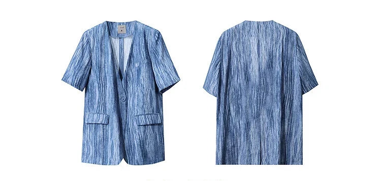 Women's Jacket 2026 Summer New Loose Casual V-neck Single Button Blazer Separate Versatile Wide-leg Women Trousers 12621092