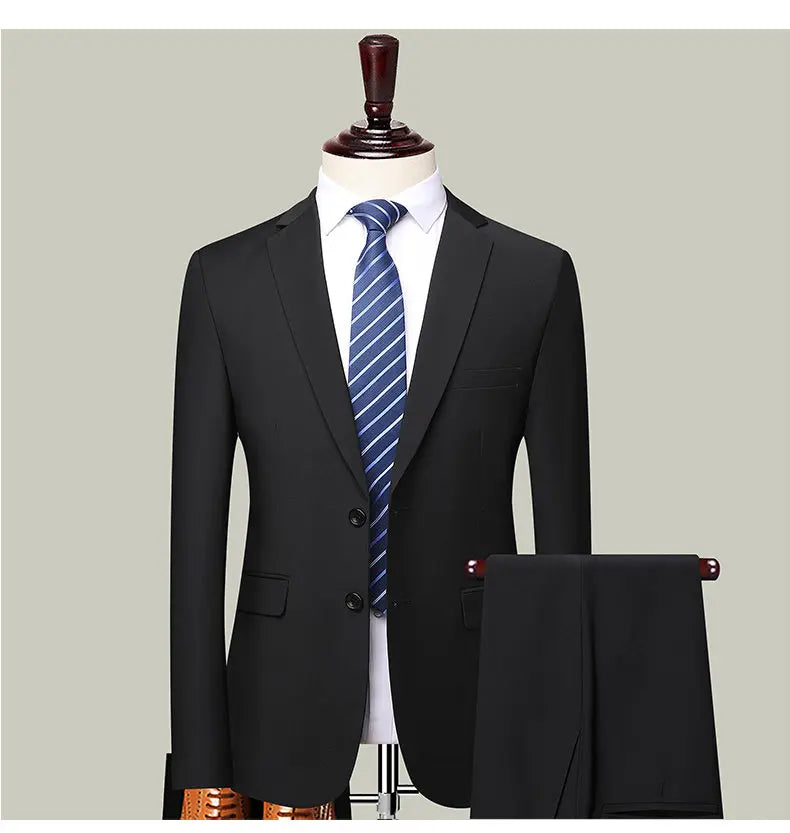 Suits for Men, College Students, Civil Servants, Business Interviews, Formal Wear, Weddings, Grooms, Best Men, Two-Piece Suits