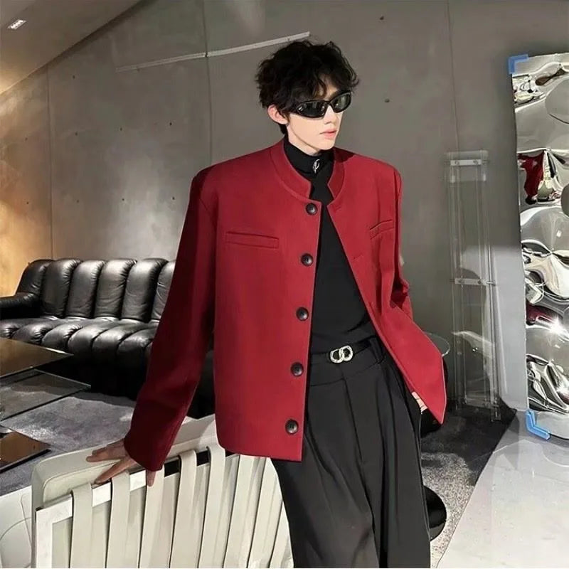 Trendy 2025 Short Coats Single Breasted Man Suits and Blazers Spring Clothes Elegant New in Original Handsome Jacket for Men