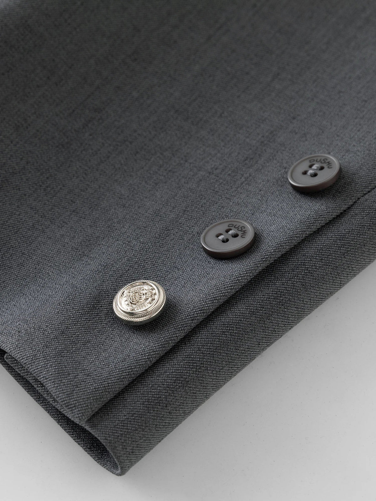 Plus Size Dark Gray Blazer Skirt Suit Office Outfit 2024 Autumn New Design Lapel Elegant Dress Skirt Female Suit（No Belt）