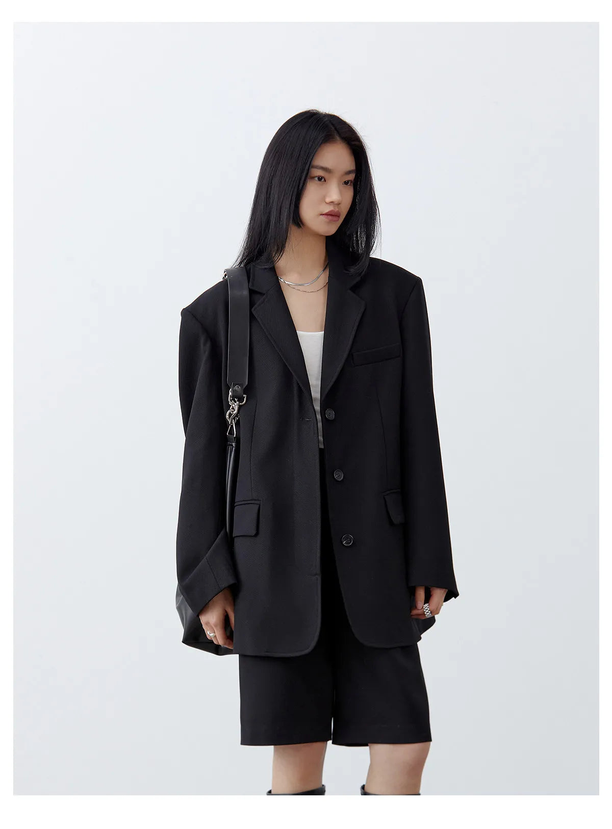 Fashion Women Woolen Blazers Solid Loose Casual Single-breasted Twill Suit Coat Office Ladies Jacket Spring Summer 2026