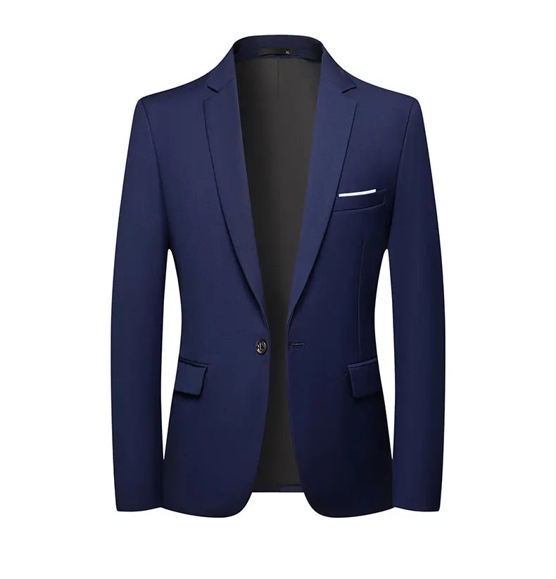 Blazer Fashion Men Business Casual Solid Color British Style Wedding Gentleman Slim Professional Formal Suit Blazer
