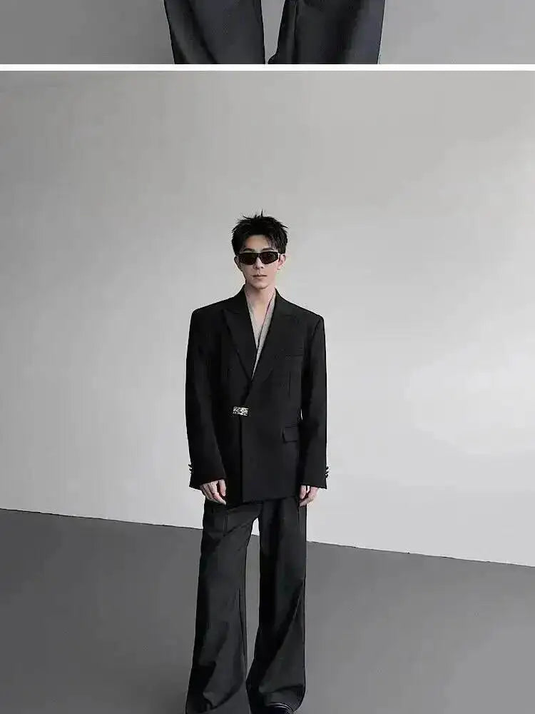 Metal Placket 2025 Buckle New Casual Blazer Fashion Jacket Men's Original Elegant Korean Handsome Jacket Original JY7386