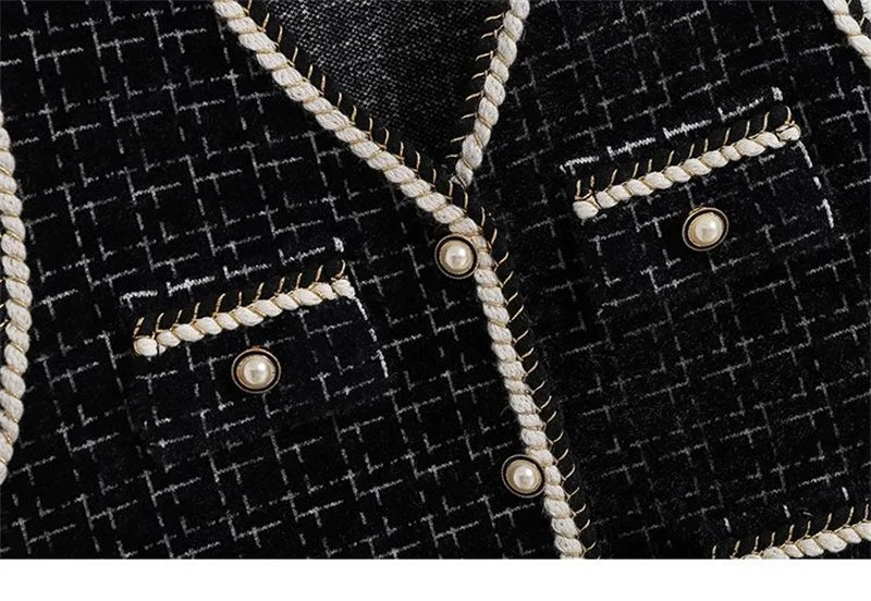 Women's Contrast Knitted Vest New Autumn Short Sleeveless Jacket V-neck Single Breasted Waistcoat Female Coats Chaleco Mujer