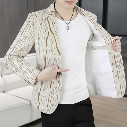 Blazer Men's Fashion Outdoor Travel Gentleman Wedding Slimming Business Versatile Trendy Casual Korean-style Formal Wear Blazer