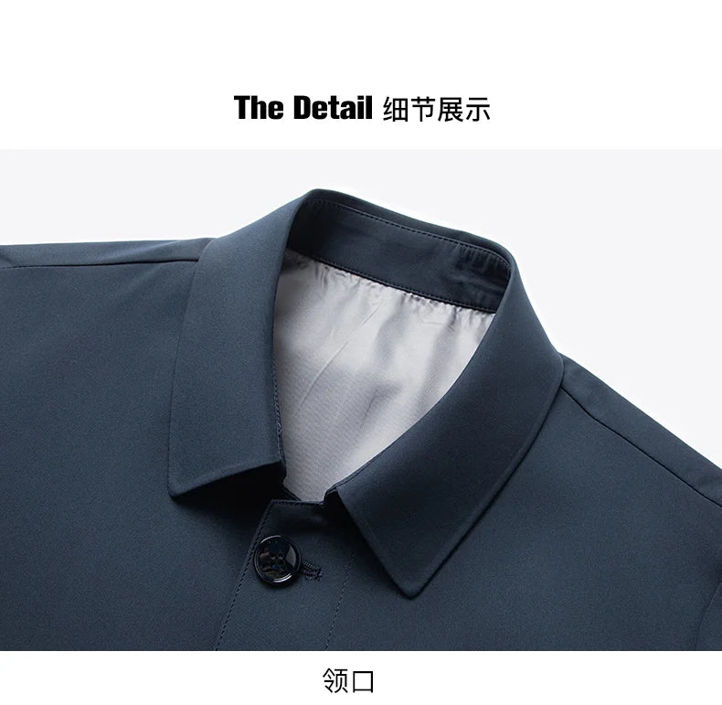 Men's 2025 Spring Fashion Handsome Trend Solid Color All-in-One Casual Business Jacket Loose Simple Lapel Top Coat