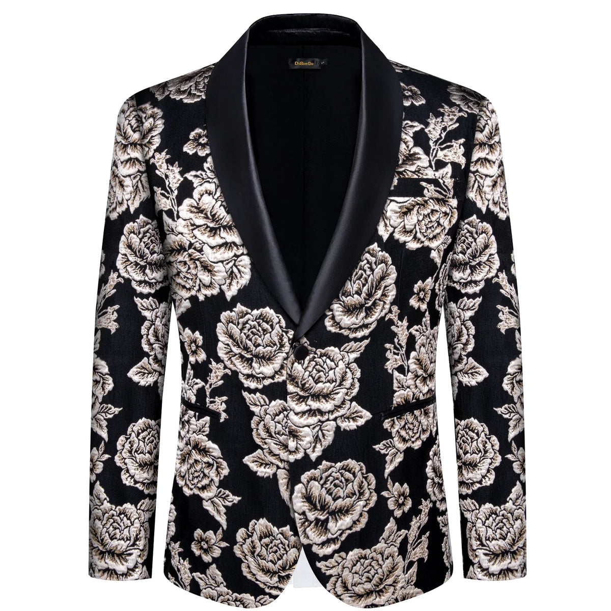 Men's Black Paisley Suits Blazer Jacket Fashion Business Banquet Wedding Party Dress Floral Red Suit Coat Men Clothing