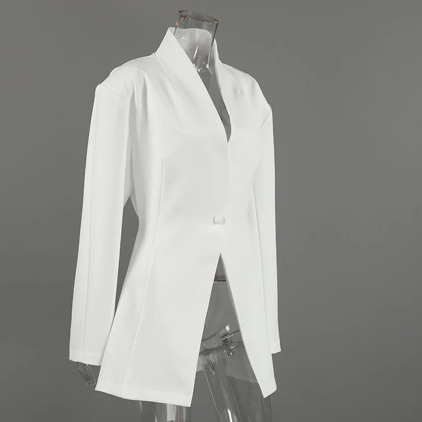 Winter,European,Clothes,Workplace,Office,Suit coat,Chic,Sexy,V-Neck,Elegance,Women,Tops,Long Sleeve,Lace up,Jacket,2026,6722002