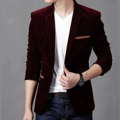 Blazer: A Fashionable Outdoor Men's Travel Gentleman's Versatile Solid-color Trend Leader for Casual and Breathable Wear. Blazer
