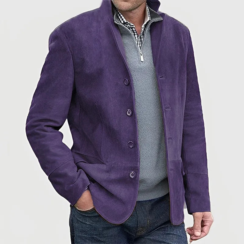 Fall Winter Men's Casual Lapel Coat Vintage Style Cross-Border Fashion Outerwear Straight Hemline Long Sleeve Adult Winter Coat