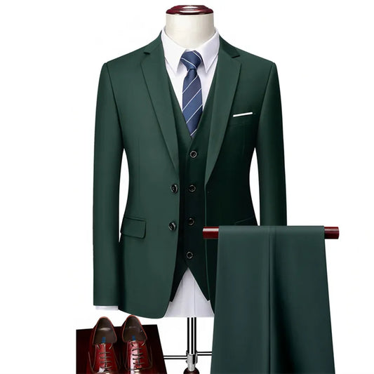 Costumes de mariage classiques Smokings Costumes décontractés unis Coupe ajustée 2/3 Pièces Costume de garçons d'honneur Vêtements d'affaires formels pour hommes