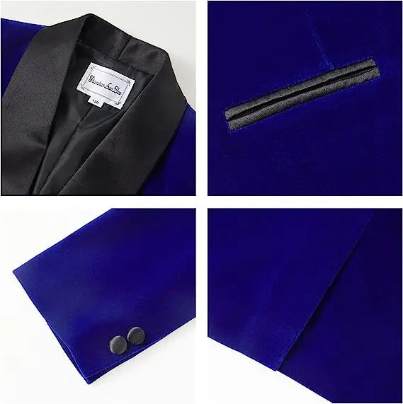 Boys Formal Suit Set 3-Piece Kids Wedding Suit Jacket Pants Bowtie for Birthday Ceremony Performance