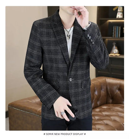 Blazer Men's Fashion Business Gentleman Groom Professional Gentleman Form-fitting Versatile Casual Formal Wear High-end Blazer
