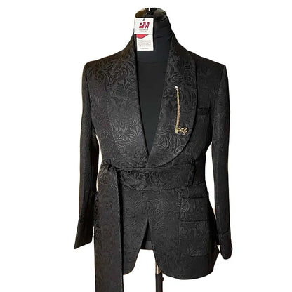 Patterned Men's Suit 2 Pieces Blazer Pants Shawl Collar Single Breasted Buckle Casual Work Wear Wedding Prom Costume Customized