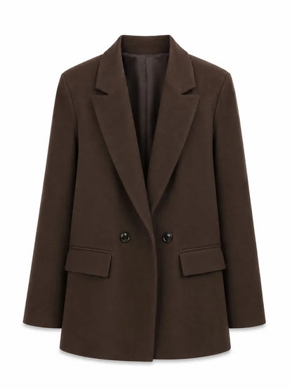Women Double Breasted Blazer Elegant Office Lady Suit Jacket Oversized Casual Long Sleeve Blazer Spring Autumn Outerwear
