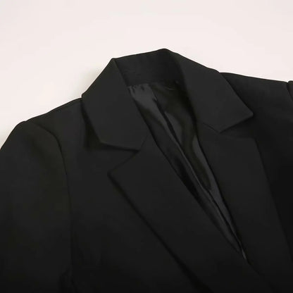 Women Fall Office Slim Blazer Single Button Pockets Blazer Beige Black 2025 Spring Autumn Fashion Commuter Simple Casual Blazer