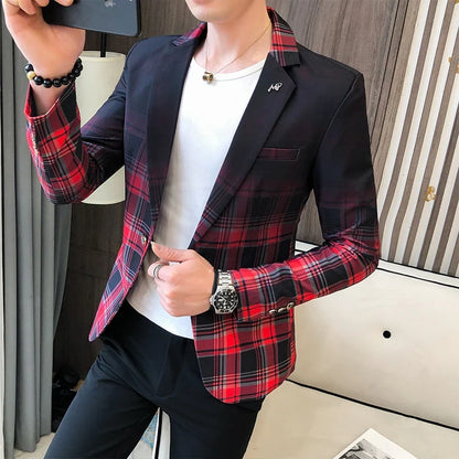 Men's Blazer Suit Jacket 2025 Spring New Fashion Korean Slim Suit Jacket Social Prom Dress Jacket Men's High Quality Clothing