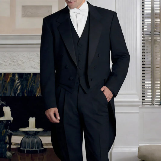 Men Suit 3 Pieces White With Lapel Solid For Wedding Banquet Birthday Party Business Work Tuxedo Set Jacket Vest With Pants