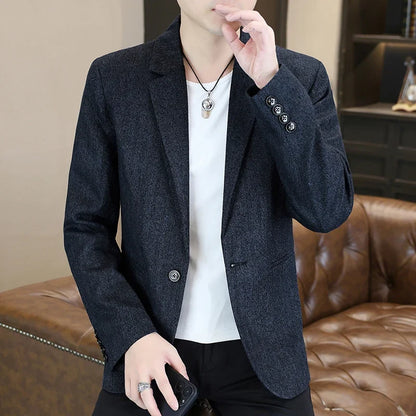 Blazer Men's Fashion Business Gentleman Groom Professional Gentleman Form-fitting Versatile Casual Formal Wear High-end Blazer
