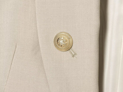 2026 Elegant Office Women Sleeveless Waistcoat Lapel Double Breasted Metal Gold Button Flap Pockets Slim Business Suit Vest