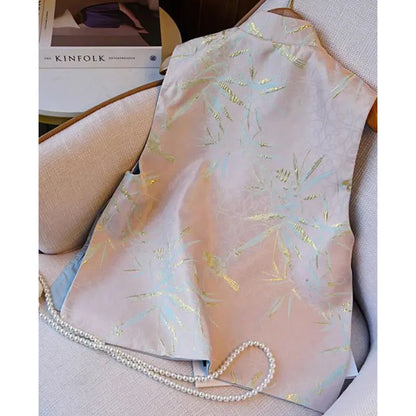 Spring Summer Women Chinese Style Sleeveless Jacket Retro Lady Large Size 5XL Vest Top Femme Fashion Jacquard Waistcoat Coat