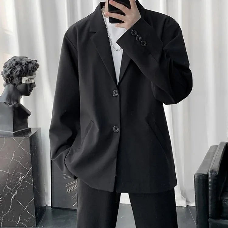 Men Korean Style Casual Blazer 2026 Spring Autumn Wrinkle Free Trendy Ins Couple Jacket Fashion Suit Coat