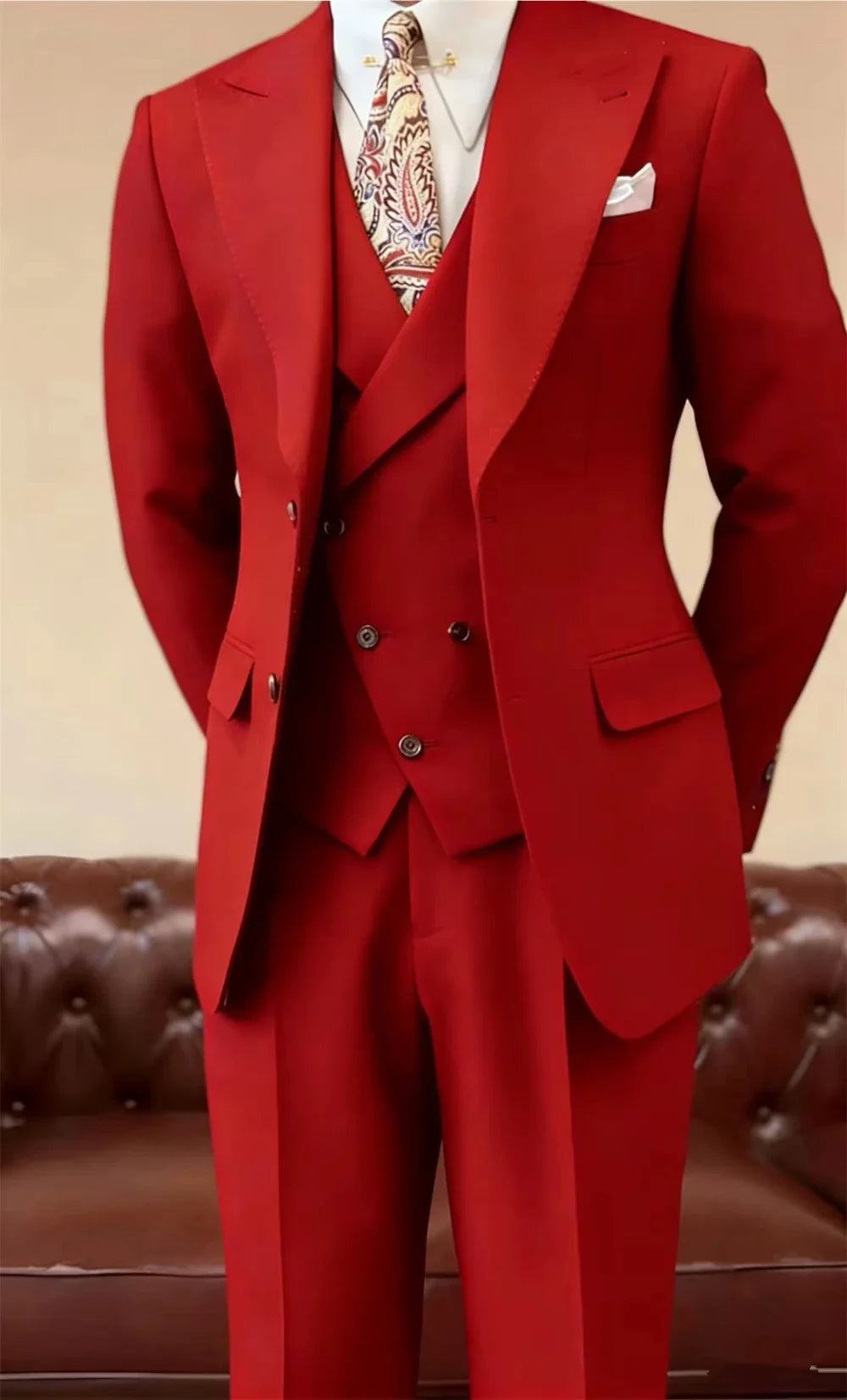 Classic Black Men's Suits 3 Pcs Jacket+Vest+Pant Fashion Groomsmen Suit Slim Fit Bespoke Formal Office Event Men's Suit