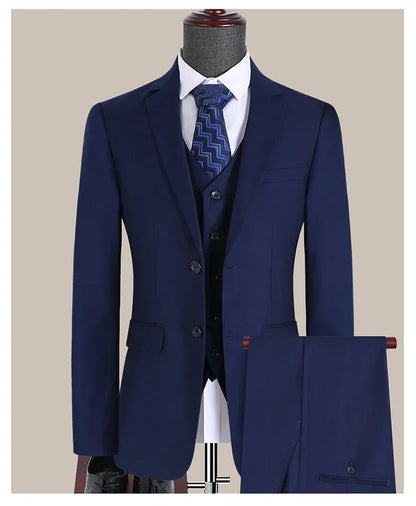 Men's Slim Fit 3-Piece Suit – Smart Casual Blazer, Vest & Pants for Business, Wedding & Formal Occasions