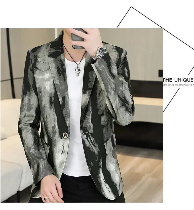 Blazer Fashionable Outdoor Travel Trend Slim-fit Gentleman's Youthful Wedding Versatile Host Casual Korean Style Men's Blazer