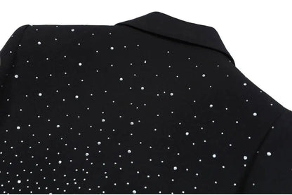 Spring Autumn New Women Niche Design Streetwear Stylish Blazer Fashion Decorated Diamonds Versatile Slimming Jackets HK9494