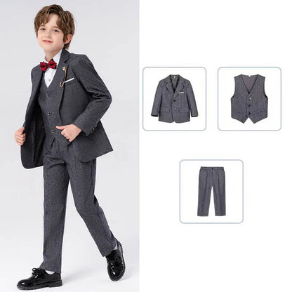 Low-price clearance sale Boys 3Pieces/Set Jacket Vest Pants Photography Suit Kids Piano Wedding Party Dress Children Costume