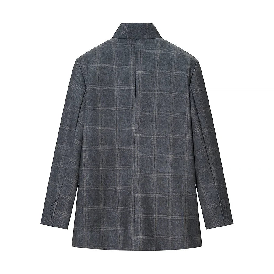 Spring New Women's Blazers 2026 Fashion Retro Plaid Elegant Women's Warm Jackets Youth Chic Commuter Office Blouse Coats