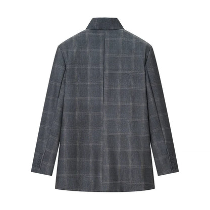 Spring New Women's Blazers 2026 Fashion Retro Plaid Elegant Women's Warm Jackets Youth Chic Commuter Office Blouse Coats