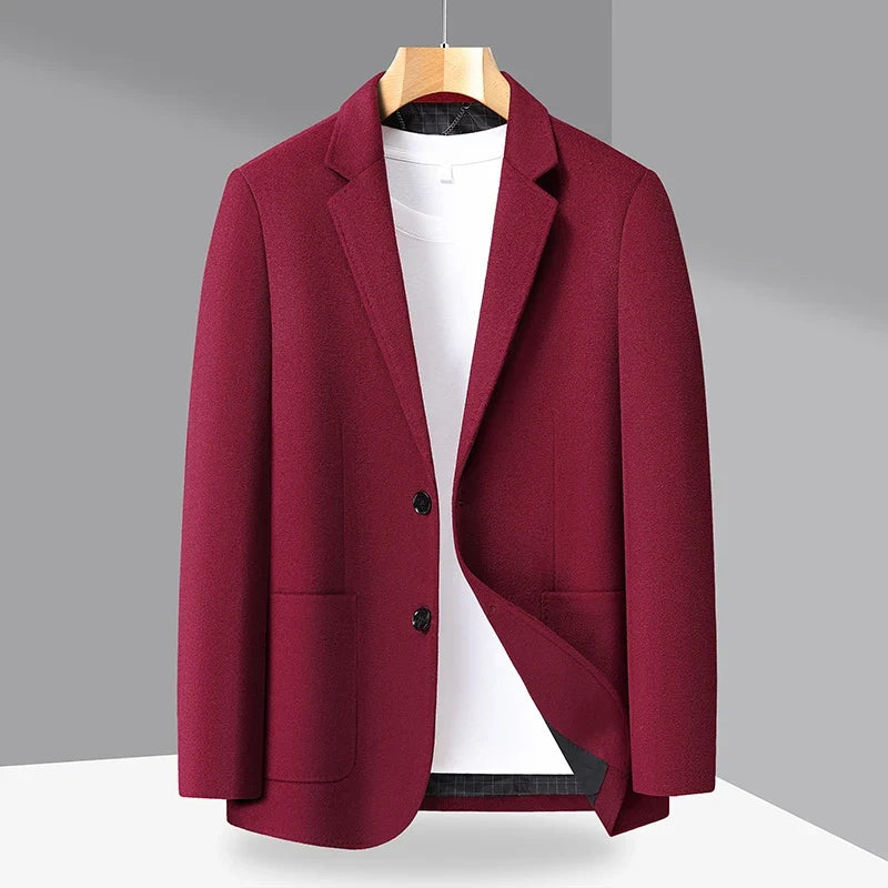 Spring/Summer new men's high-end wool suit jacket - stylish and form-fitting suit top, suitable for home and daily wear.
