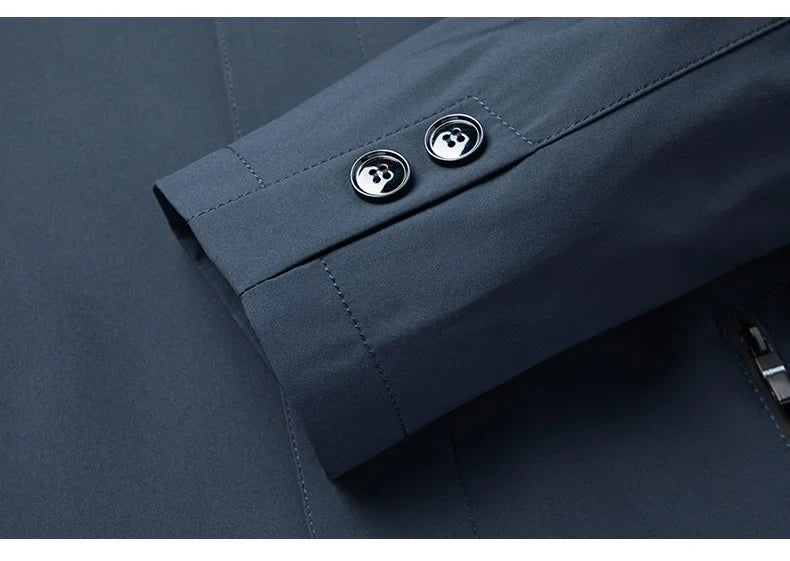Men's 2025 Spring Fashion Handsome Trend Solid Color All-in-One Casual Business Jacket Loose Simple Lapel Top Coat
