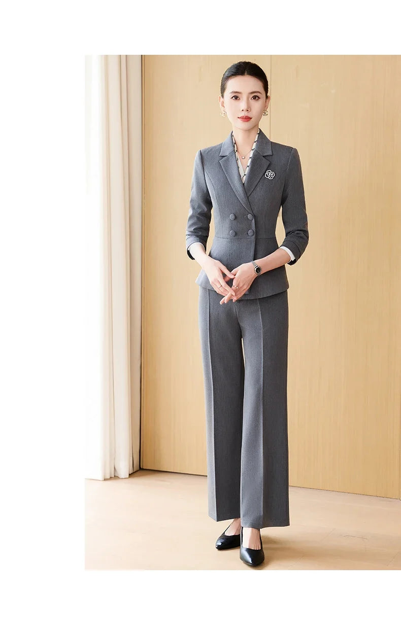 Fashion professional women's high-quality two-piece pants+blazers, exquisite elegant, new products for autumn winter 2025