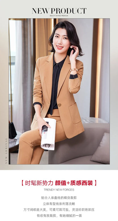 Women's Professional Pants Suit High-Quality Autumn Winter Wear Show Time Increased Temperament