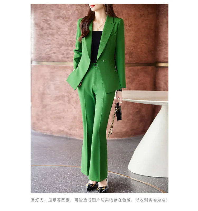 Women's Autumn New Fashion Professional Suit Matching Set 2023 Korean Elegant Casual Blazer Coat Pants Two-piece Female Clothing