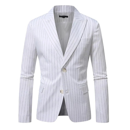 Striped Suit Jackets Men Dress Coat Vintage 2025 Ropa Elegante Hombre Mens Casual Business Slim Fit Formal Blazers Masculino